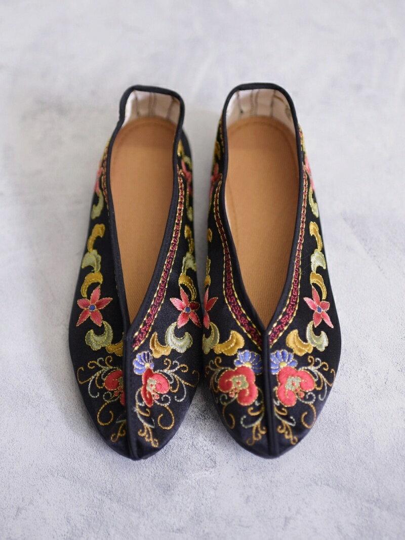 【SALE／70%OFF】エンブロイダリーサテンシューズ◇ SHIPS WOMEN シップス シューズ・靴 バレエシューズ ブラック ホワイト グレー グリーン ブルー ゴールド【RBA_E】[Rakuten Fashion]のサムネイル