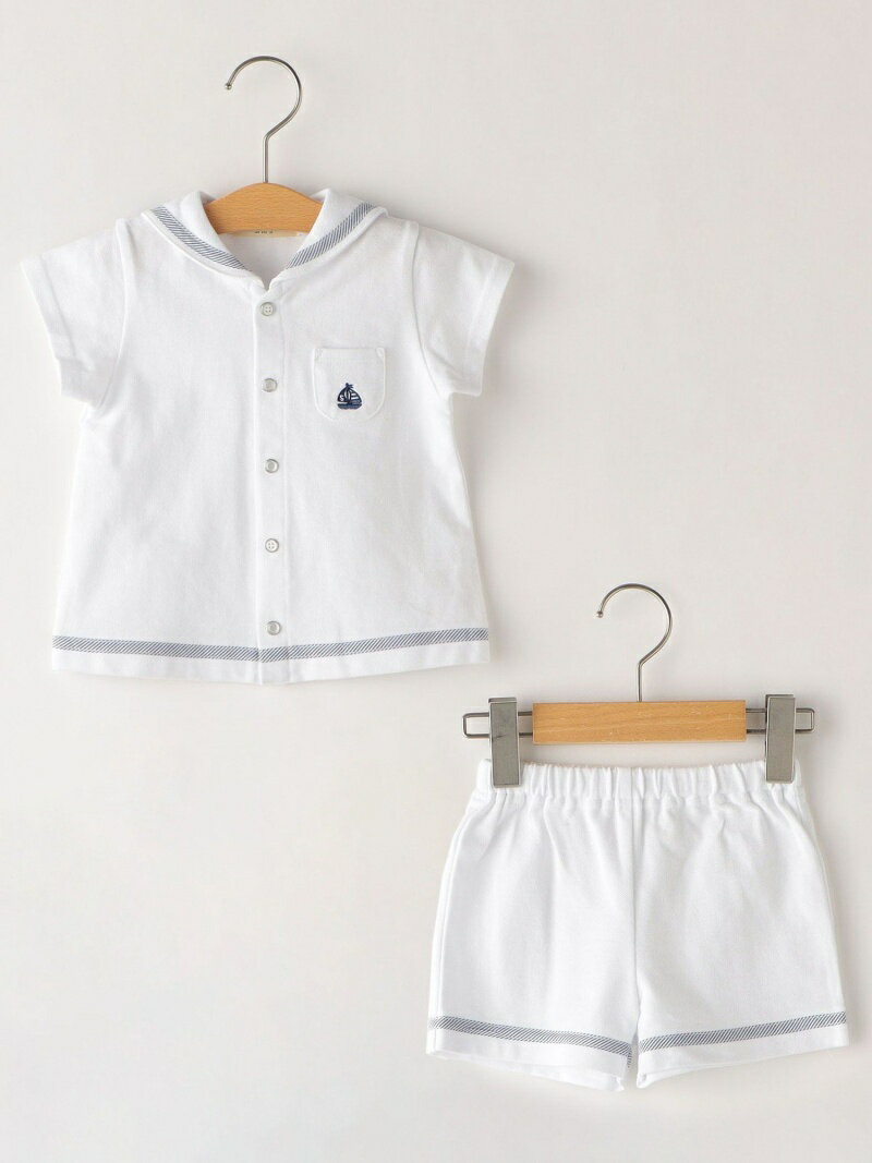 【SALE／30%OFF】SHIPS KIDS:セーラー セット ロンパース SHIPS KIDS シップス マタニティウェア・ベビー用品 ロンパース・カバーオール ホワイト ネイビー【RBA_E】【送料無料】[Rakuten Fashion]のサムネイル