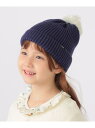 【SALE/30%OFF】SHIPS KIDS:ポンポン ニット ワッチ SHIPS KIDS シップス 帽子 ニット帽・ビーニー シルバー ネイビー【RBA_...