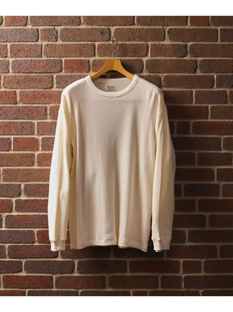 Rakuten - SHIPS: AUTHENTIC ベーシック ワッフル ロングスリーブ Tシャツ SHIPS MEN シップス トップス カットソー・Tシャツ ホワイト ブラック グレー【送料無料】[Rakuten Fashion]