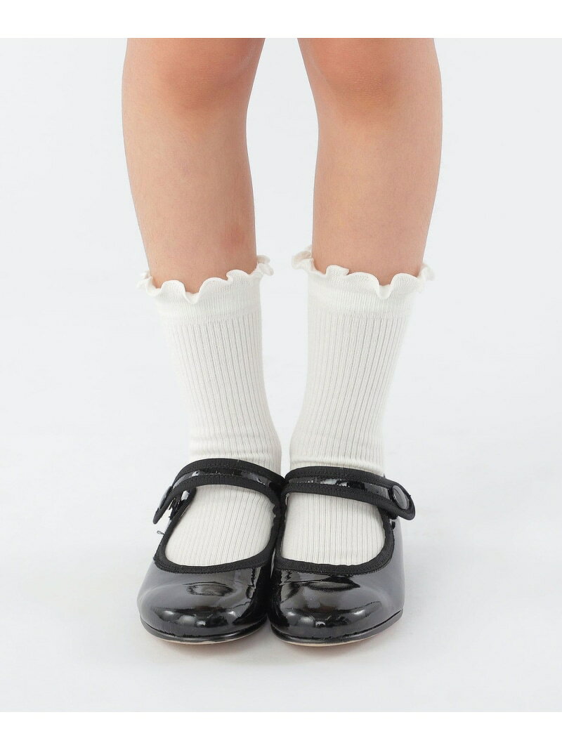 SHIPS KIDS:ガール フリル ソックス SHIPS KIDS シップス 靴下・レッグウェア 靴下 パープル ホワイト ネイビー[Rakuten Fashion]
