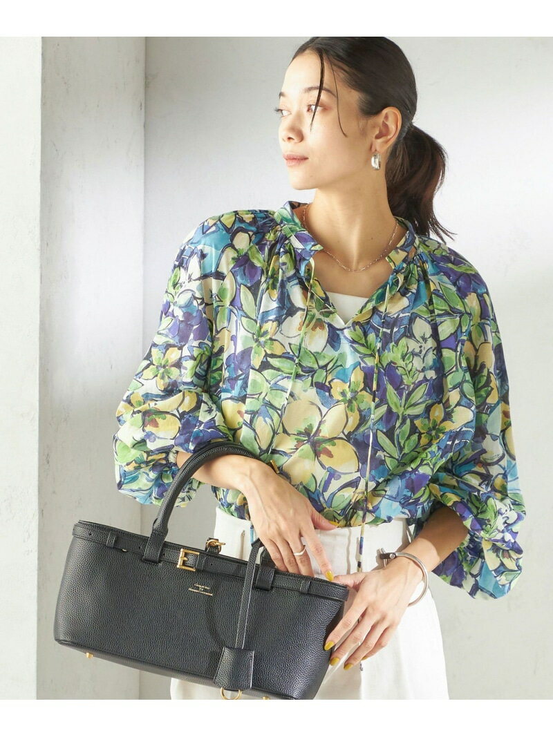 Rakuten - ＜手洗い可能＞DEVEAUX 綿 プリント ブラウス SHIPS WOMEN シップス トップス シャツ・ブラウス ブルー【送料無料】[Rakuten Fashion]