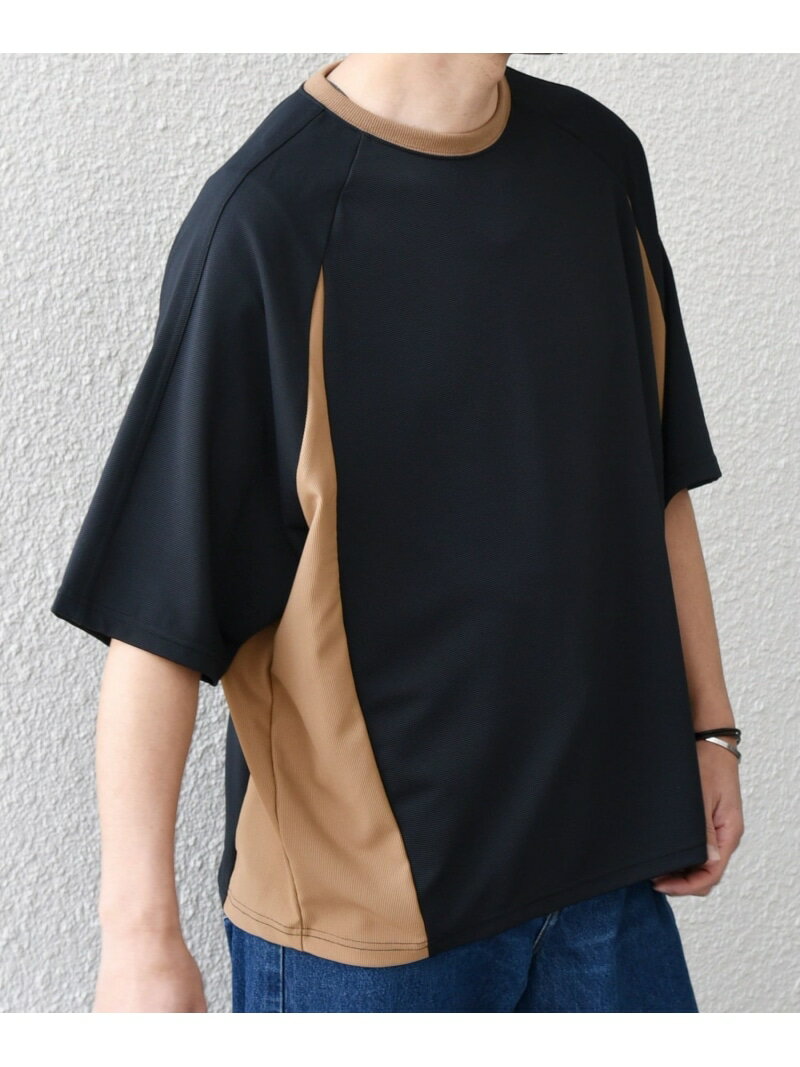 【SALE／50%OFF】SHIPS any:＜洗濯機可能＞リブ パネル スポーティー ジャージー Tシャツ◇ SHIPS any シップス トップス カットソー・Tシャツ グレー ベージュ ブラック【RBA_E】[Rakuten Fashion]のサムネイル