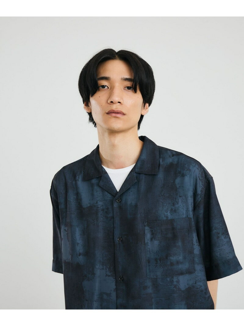 乐天商城 - 【SALE／40%OFF】City Ambient Products: オープンカラー ウォール プリント シャツ SHIPS MEN シップス トップス シャツ・ブラウス ブラック グレー カーキグリーン【RBA_E】【送料無料】[Rakuten Fashion]