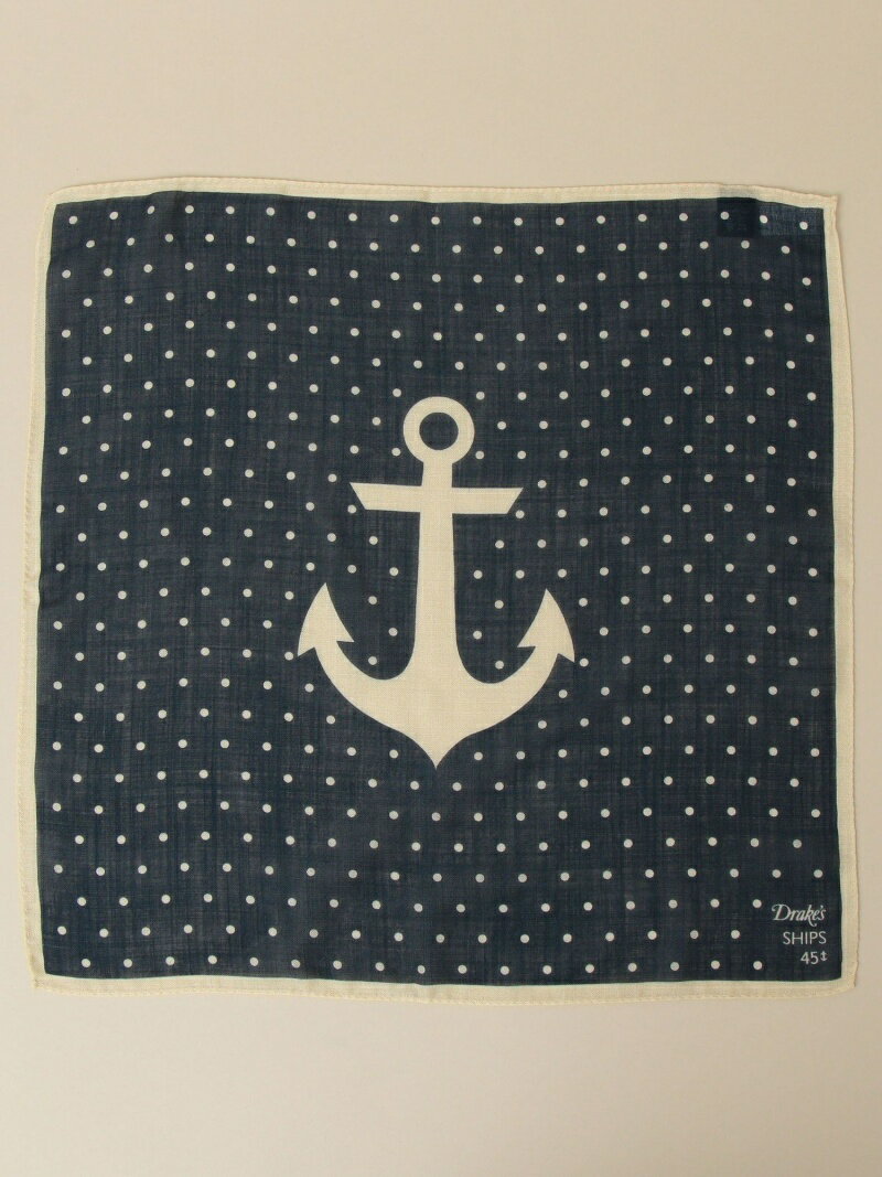 【SALE／80%OFF】【SHIPS別注】Drake's:【SHIPS 45周年特別企画】 アンカー モチーフ ポケットチーフ SHIPS MEN シップス ファッション雑貨 ハンカチ・ハンドタオル ネイビー【RBA_E】[Rakuten Fashion]