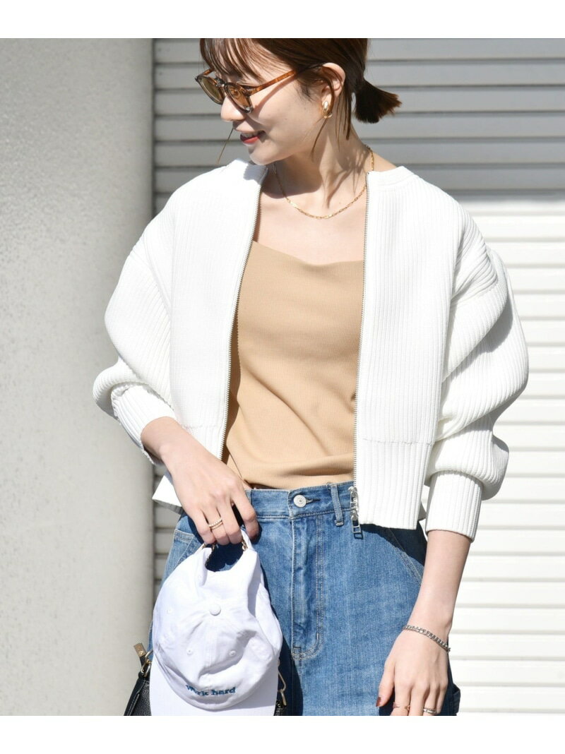 【SALE／40%OFF】SHIPS any:＜手洗い可能＞リブ ダブルジップ ニット ブルゾン SHIPS any シップス トップス カーディガン グリーン ネイビー ピンク ホワイト【RBA_E】【送料無料】[Rakuten Fashion]