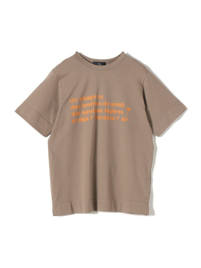 Rakuten - SHIPS Primary Navy Label:PALM TREE ラバー プリント TEE SHIPS WOMEN シップス トップス カットソー・Tシャツ ホワイト ブラウン【送料無料】[Rakuten Fashion]