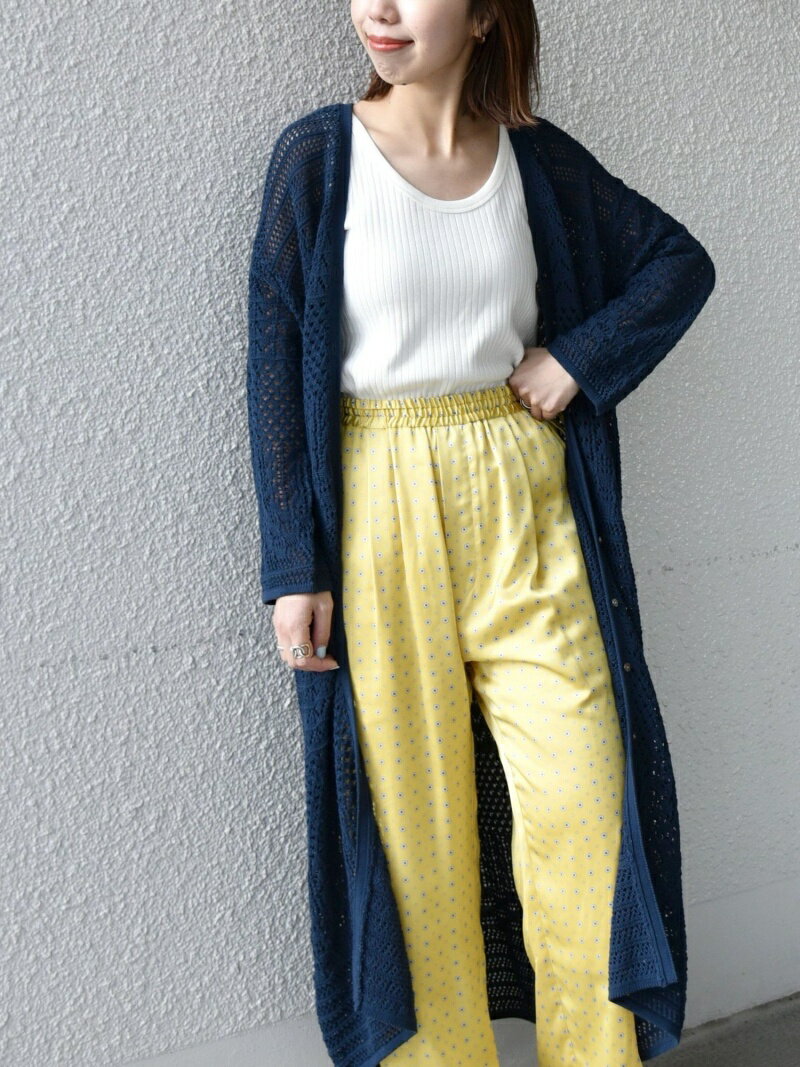 【SALE／40%OFF】SHIPS any: クロシェ ニット ロング カーディガン SHIPS any シップス トップス カーディガン ホワイト ネイビー【RBA_E】【送料無料】[Rakuten Fashion]
