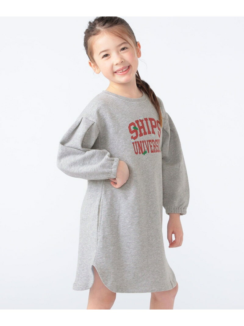 【SALE／35%OFF】SHIPS KIDS:100~130cm / カレッジロゴ フラワー 刺繍 スウェット ワンピース SHIPS KIDS シップス ワンピース・ドレス ワンピース【RBA_E】【送料無料】[Rakuten Fashion]