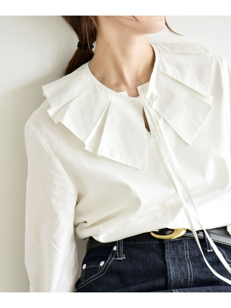Rakuten - 【SALE／30%OFF】quaranciel:＜洗濯機可能＞タックカラー 2way キーネック シャツ ブラウス quaranciel シップス トップス シャツ・ブラウス ホワイト【RBA_E】【送料無料】[Rakuten Fashion]