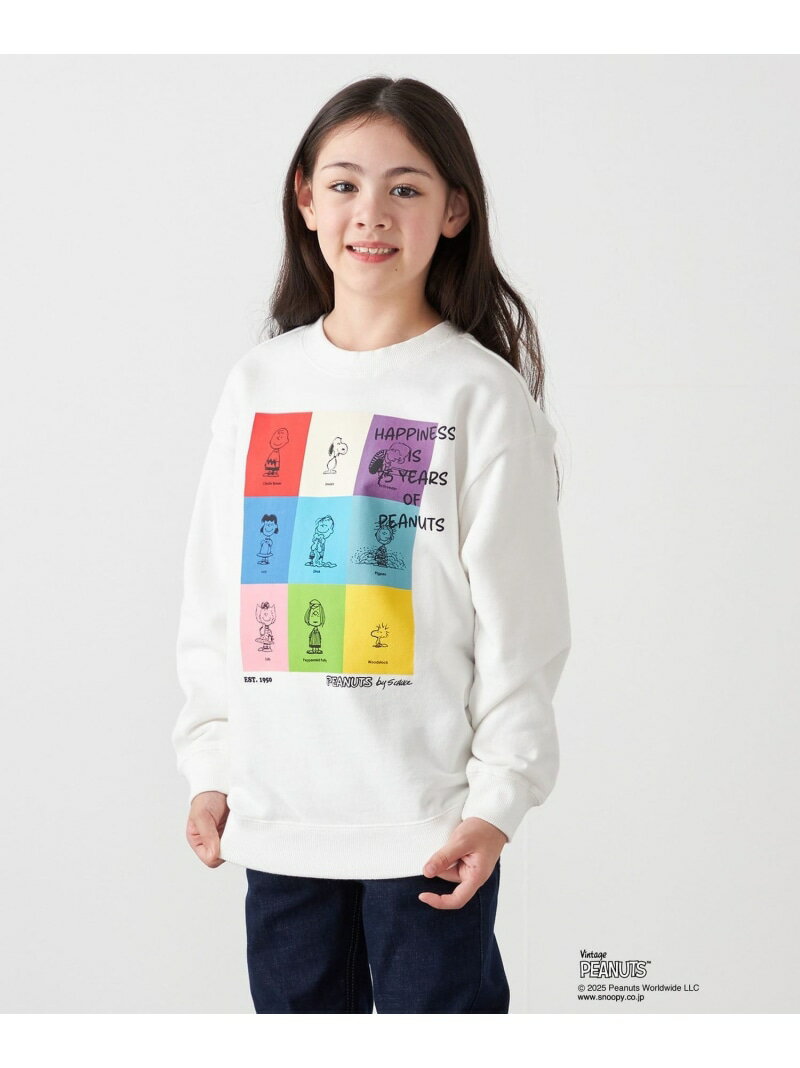 SHIPS any: SNOOPY コラボ 75th ブロック グラフィック プリント スウェット SHIPS any シップス トッ..