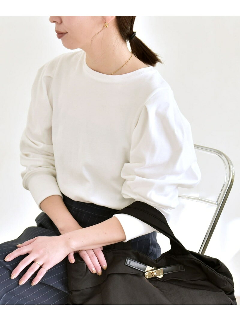 Rakuten - quaranciel:＜洗濯機可能＞パワーショルダー クルーネック プルオーバー quaranciel シップス トップス カットソー・Tシャツ ブラック ホワイト【送料無料】[Rakuten Fashion]