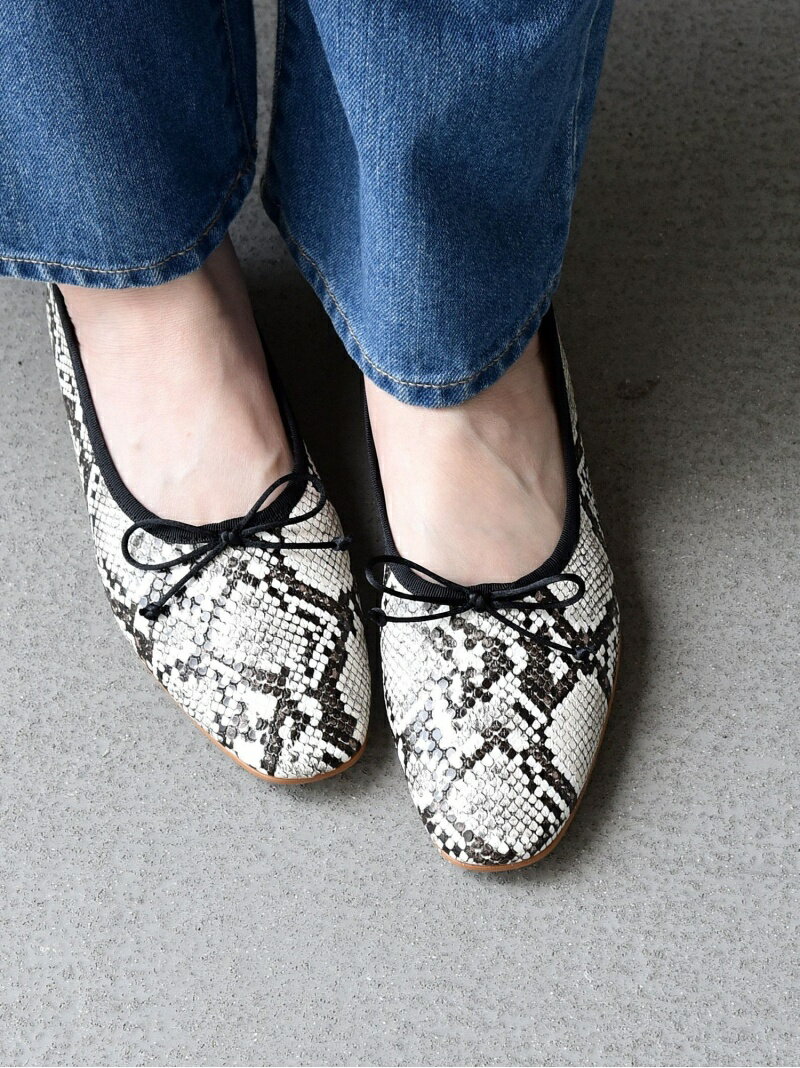 【SALE／80%OFF】REMME: パイソン ディープカット バレエシューズ SHIPS any シップス シューズ・靴 バレエシューズ ホワイト【RBA_E】[Rakuten Fashion]