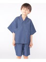 SHIPS KIDS:100~130cm / デニム 甚平 SHIPS KIDS シップス 着物・浴衣・和装小物 浴衣 ブルー【送料無料】[Rakuten Fa...