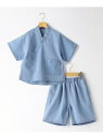 SHIPS KIDS:90cm / デニム 甚平 SHIPS KIDS シップス 着物・浴衣・和装小物 浴衣 ブルー【送料無料】[Rakuten Fashion...
