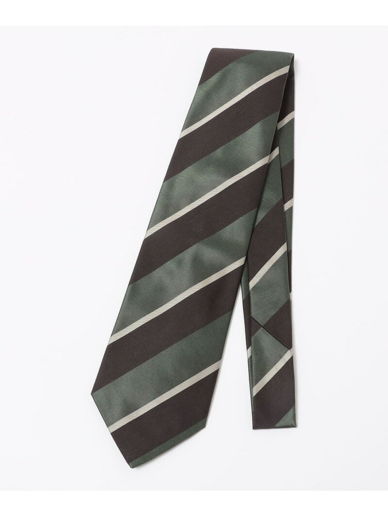 【SALE／40%OFF】FRANCO BASSI: コットン シルク レジメンタル ネクタイ SHIPS MEN シップス スーツ・フォーマル ネクタイ・蝶ネクタイ グリーン ネイビー【RBA_E】【送料無料】[Rakuten Fashion]