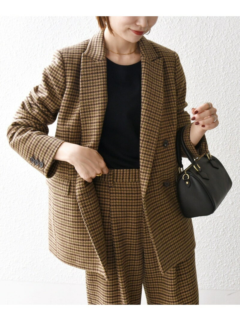【SALE／30%OFF】SHIPS any: cafissi ハウンドトゥース ダブル ブレスト ジャケット SHIPS any シップス ジャケット・アウター テーラードジャケット・ブレザー ブラウン【RBA_E】【送料無料】[Rakuten Fashion]