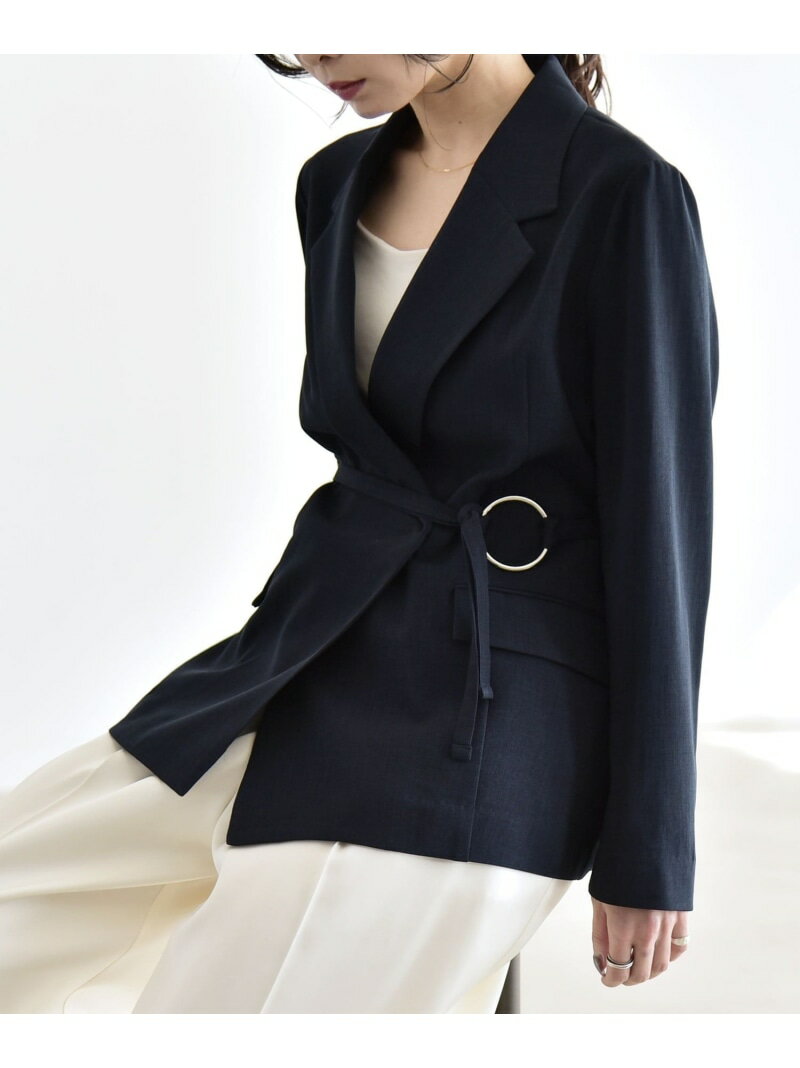 Rakuten - 【SALE／30%OFF】quaranciel:＜手洗い可能＞リングベルト ライト テーラード ジャケット quaranciel シップス ジャケット・アウター テーラードジャケット・ブレザー ネイビー ベージュ【RBA_E】【送料無料】[Rakuten Fashion]