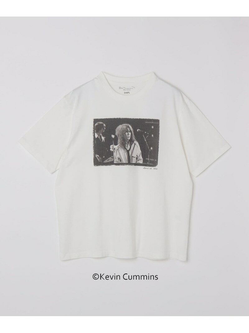 SHIPS: Kevin Cummins Patti Smith プリント Tシャツ SHIPS MEN シップス トップス カットソー・Tシャツ ホワイト ブラック【送料無料】[Rakuten Fashion]