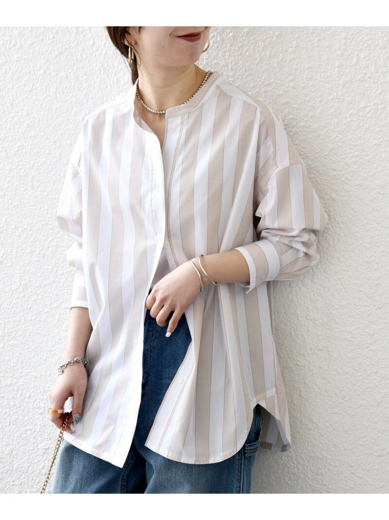 《一部追加予約》SHIPS any:＜洗濯機可能＞REPREVE バンド カラー シャツ SHIPS an...