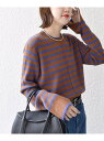 【SALE/30%OFF】【WEB限定】<手洗い可能>ボーダー リブ スリーブ ベーシック ニット SHIPS WOMEN シップス トップス ニット ブラウン...