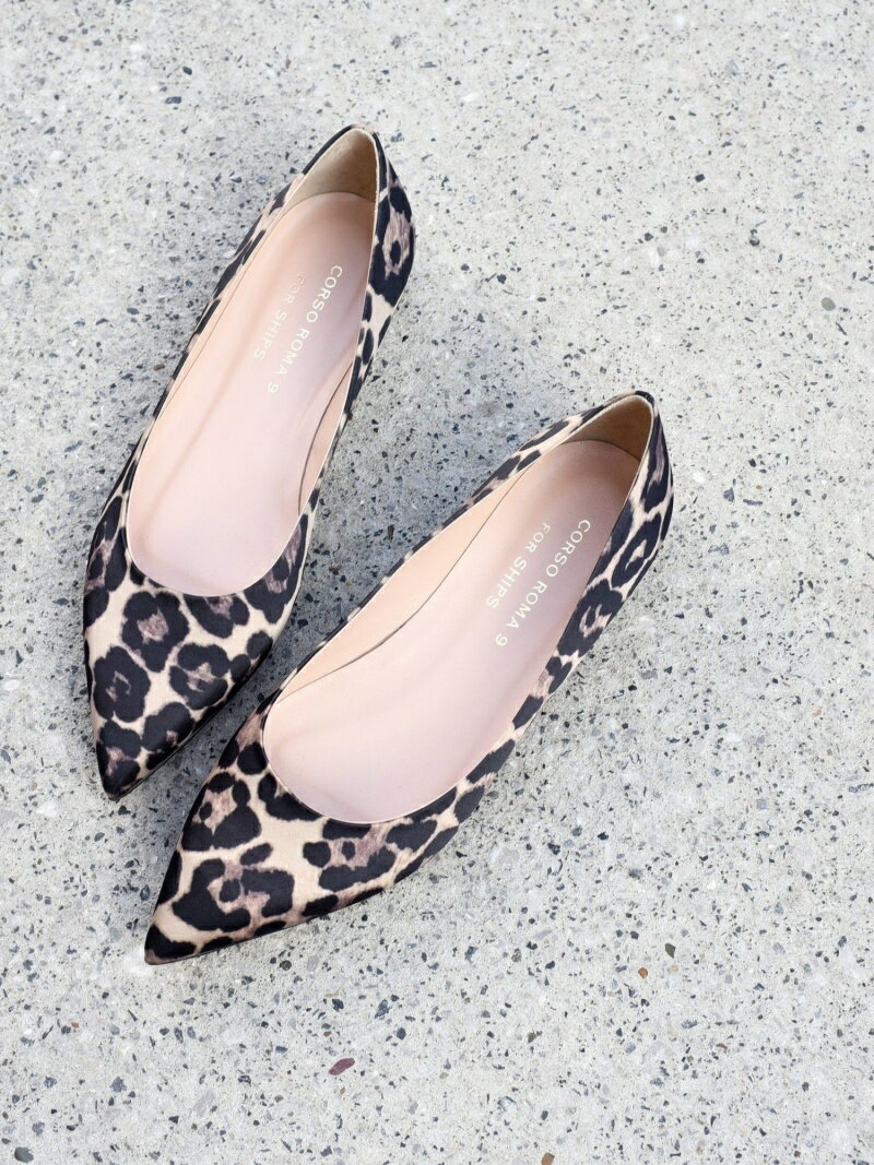 【SALE／70%OFF】CORSO ROMA:レオパードポインテッドフラット◇ SHIPS WOMEN シップス シューズ・靴 シューケア用品・シューズ小物 ブラウン【RBA_E】【送料無料】[Rakuten Fashion]のサムネイル