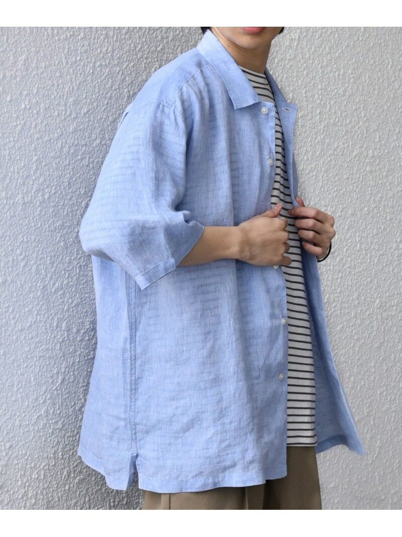 樂天商城 - SHIPS any:＜洗濯機可能＞ピュアリネン リラックス オープンカラー シャツ◇ SHIPS any シップス トップス シャツ・ブラウス ブラック ブラウン【送料無料】[Rakuten Fashion]