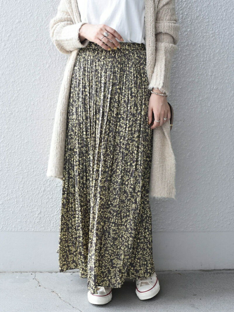 【SALE／30%OFF】SHIPS any: ドット フラワー プリーツスカート SHIPS any シップス スカート ロング・マキシスカート ネイビー カーキグリーン【RBA_E】【送料無料】[Rakuten Fashion]