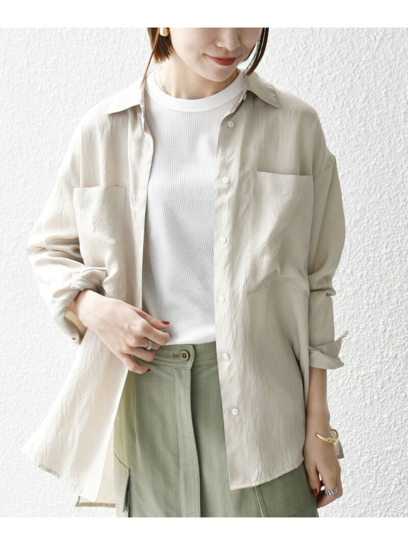 【SALE／50%OFF】SHIPS any:＜手洗い可能＞フロント ポケット オーバーサイズ シャツ SHIPS any シップス トップス シャツ・ブラウス ブラック ベージュ ピンク【RBA_E】【送料無料】[Rakuten Fashion]