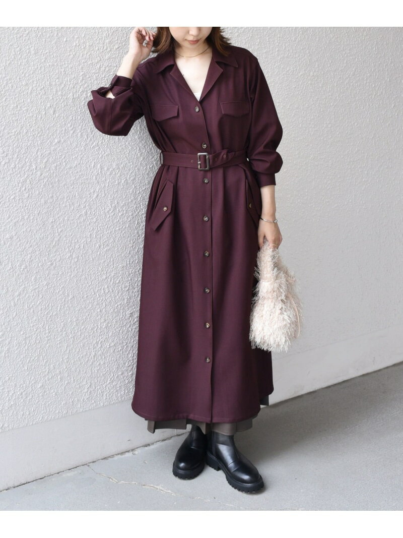 SHIPS Colors:＜手洗い可能＞開襟 ベルテッド シャツ ワンピース◇ SHIPS Colors シップス ワンピース・..