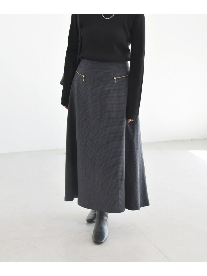 【SALE／40%OFF】quaranciel:＜洗濯機可能＞チェック Aライン セミフレア スカート quaranciel シップス スカート ロング・マキシスカート ネイビー ブラウン【RBA_E】【送料無料】[Rakuten Fashion]