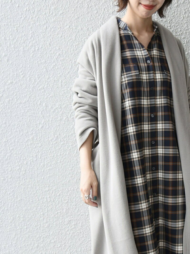 【SALE／30%OFF】SHIPS any: Lanificio Becagli フリースガウンコート SHIPS any シップス ジャケット・アウター その他のジャケット・アウター グレー ホワイト ブラック【RBA_E】【送料無料】[Rakuten Fashion]