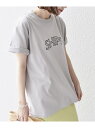 * SHIPS ラウンド プリント ロゴ TEE◇ SHIPS WOMEN シップス トップス カットソー・Tシャツ シルバー ホワイト グレー ブラック ネイビー ブルー[Rakuten Fashion]