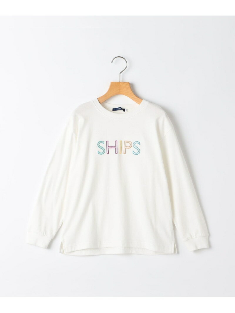 Rakuten - SHIPS KIDS:80~90cm/ 刺繍 ロゴ ロングスリーブ Tシャツ SHIPS KIDS シップス トップス カットソー・Tシャツ ブラック ホワイト グリーン【送料無料】[Rakuten Fashion]
