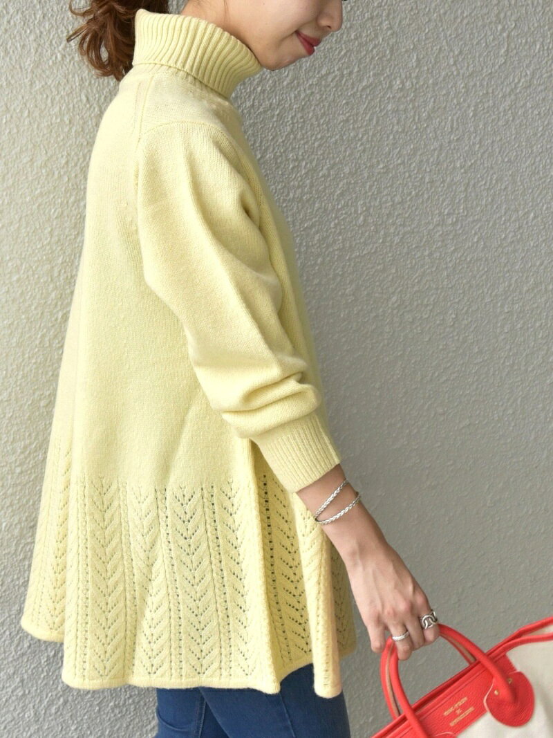 【SALE／30%OFF】SHIPS any: レース ライク ヘム ウール タートル ニット プルオーバー SHIPS any シップス トップス ニット ホワイト グレー グリーン【RBA_E】【送料無料】[Rakuten Fashion]