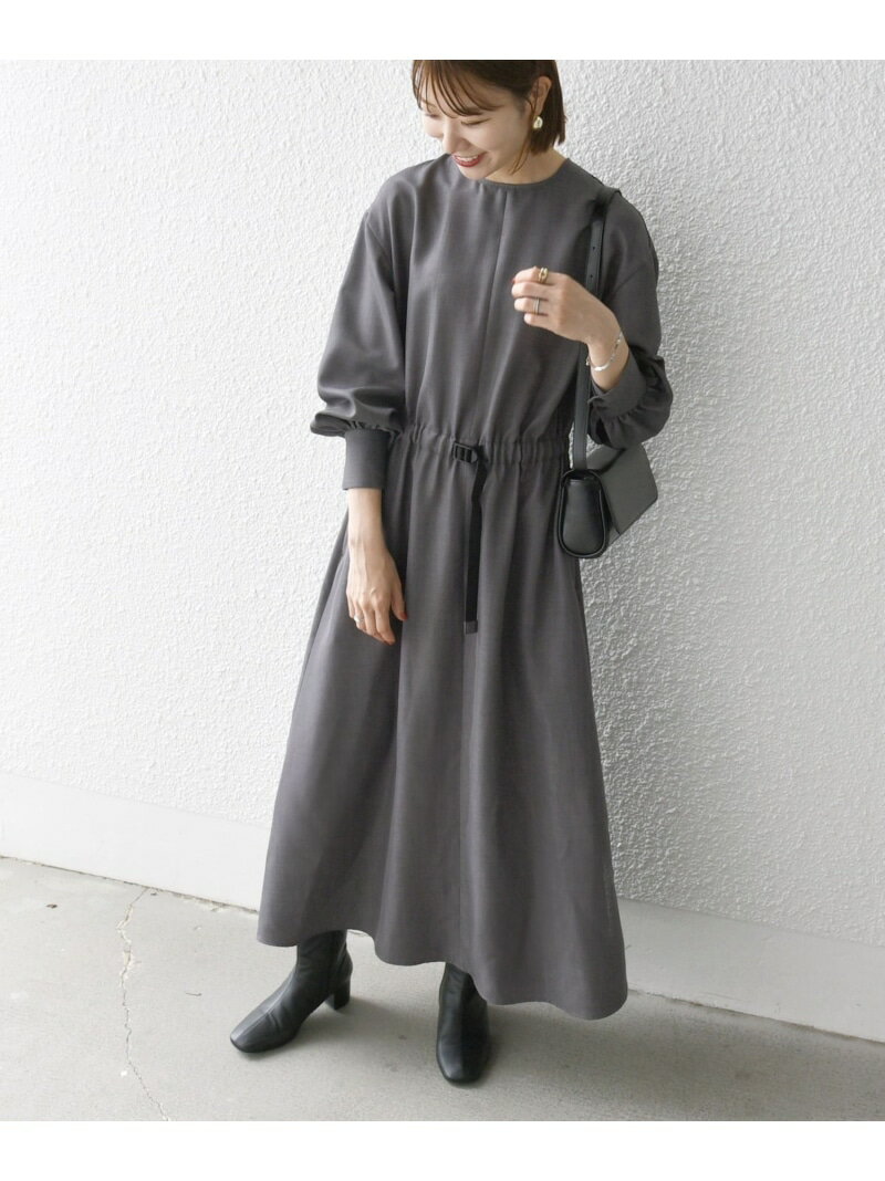 【SALE／30%OFF】SHIPS any:＜洗濯機可能＞ウーステッド ウエスト ベルト ワンピース SHIPS any シップス ワンピース・ドレス ワンピース グレー ブラック【RBA_E】【送料無料】[Rakuten Fashion]のサムネイル