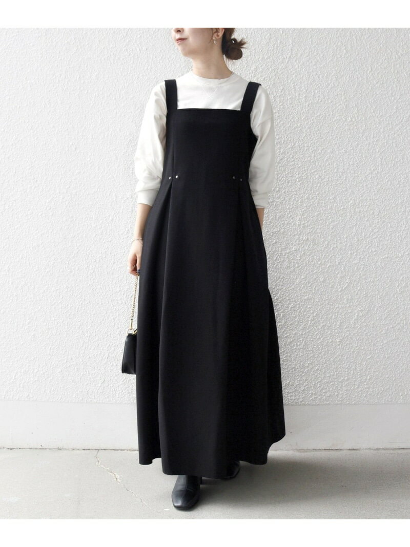 SHIPS any: エア ニードル タック フレア ジャンパースカート SHIPS any シップス ワンピース・ドレス ジャンパースカート ブラック パープル【送料無料】[Rakuten Fashion]