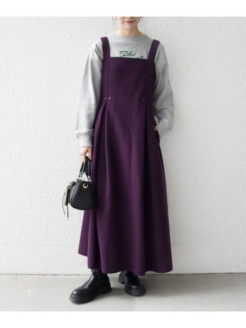 SHIPS any: エア ニードル タック フレア ジャンパースカート SHIPS any シップス ワンピース・ドレス ジャンパースカート ブラック パープル【送料無料】[Rakuten Fashion]