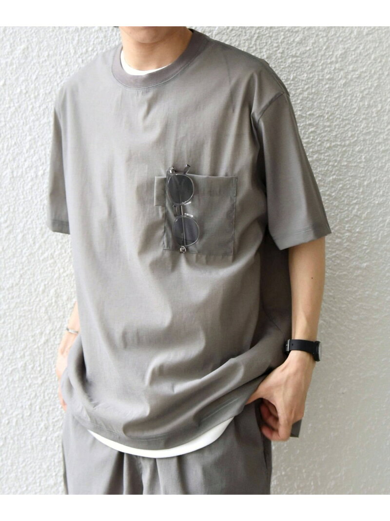 樂天商城 - SHIPS any:＜接触冷感/UVカット＞VEILICE リラックス ポケット Tシャツ(セットアップ対応)◆ SHIPS any シップス トップス シャツ・ブラウス グレー グリーン【先行予約】*【送料無料】[Rakuten Fashion]