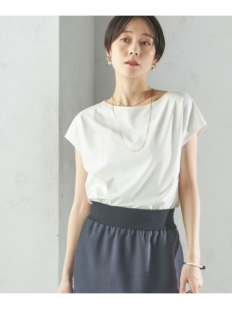 ＜手洗い可能＞SORONA(R) ボートネック TEE SHIPS WOMEN シップス トップス カットソー・Tシャツ ブラック ホワイト【送料無料】[Rakuten Fashion]のサムネイル