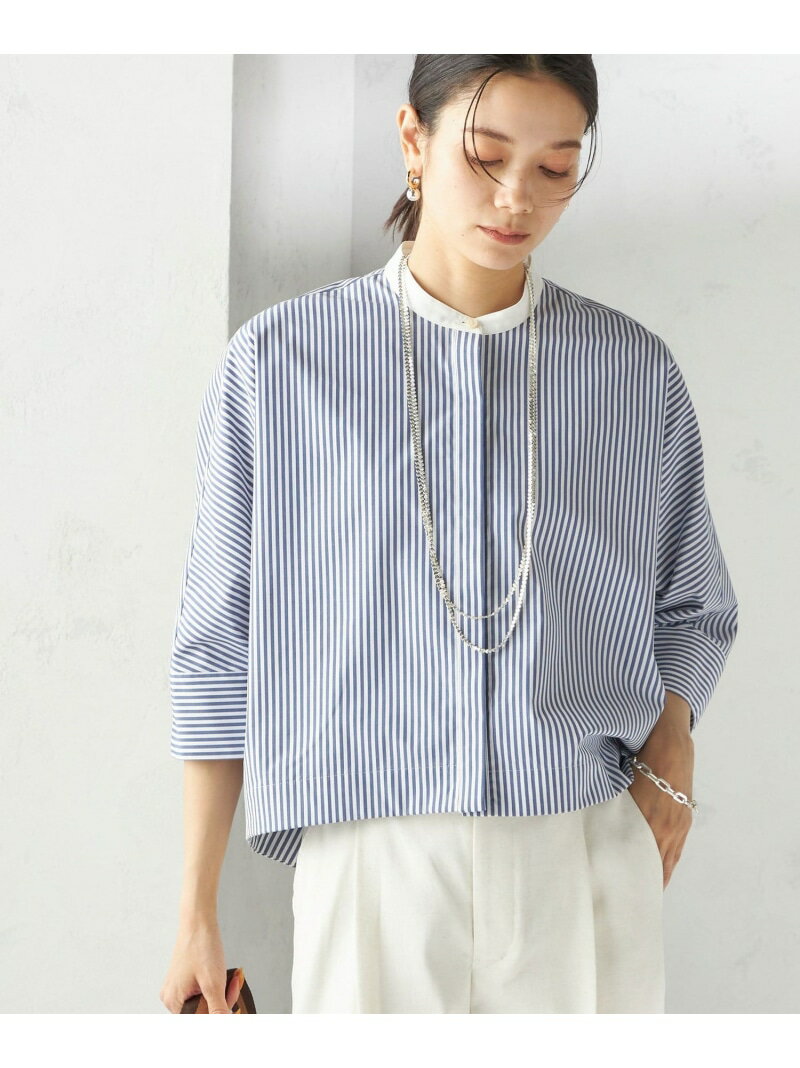 ＜手洗い可能＞ストライプ 羽織 シャツ SHIPS WOMEN シップス トップス シャツ・ブラウス ブルー イエロー ピンク【送料無料】[Rakuten Fashion]のサムネイル