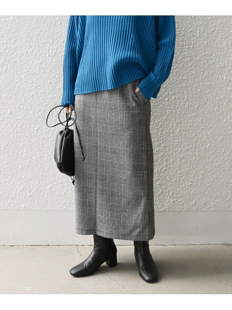 【SALE／40%OFF】SHIPS any: ウォーム チェック ロング スカート(セットアップ対応) SHIPS any シップス スカート ロング・マキシスカート ブラック ベージュ【RBA_E】【送料無料】[Rakuten Fashion]