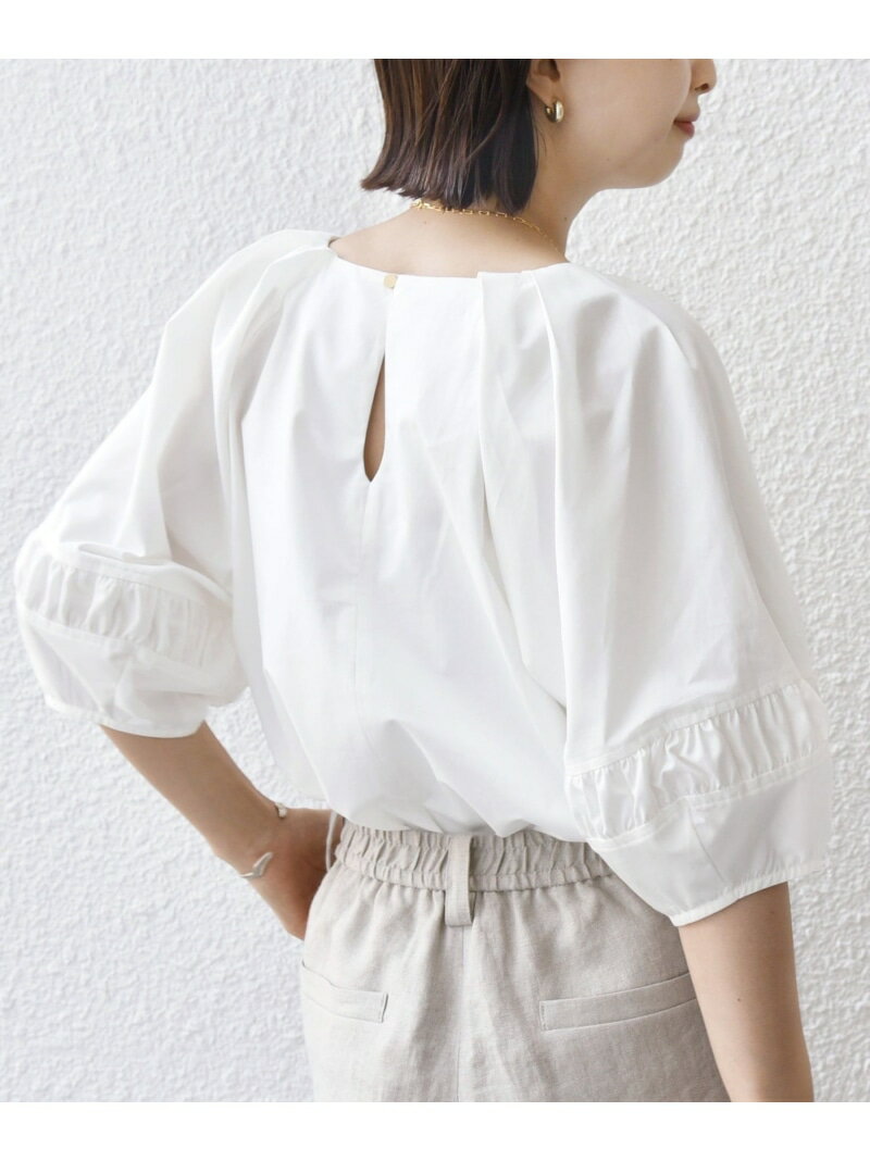 Rakuten - 【SALE／60%OFF】＜手洗い可能＞ランタン スリーブ キーネック ブラウス SHIPS WOMEN シップス トップス シャツ・ブラウス ネイビー ベージュ ホワイト【RBA_E】【送料無料】[Rakuten Fashion]