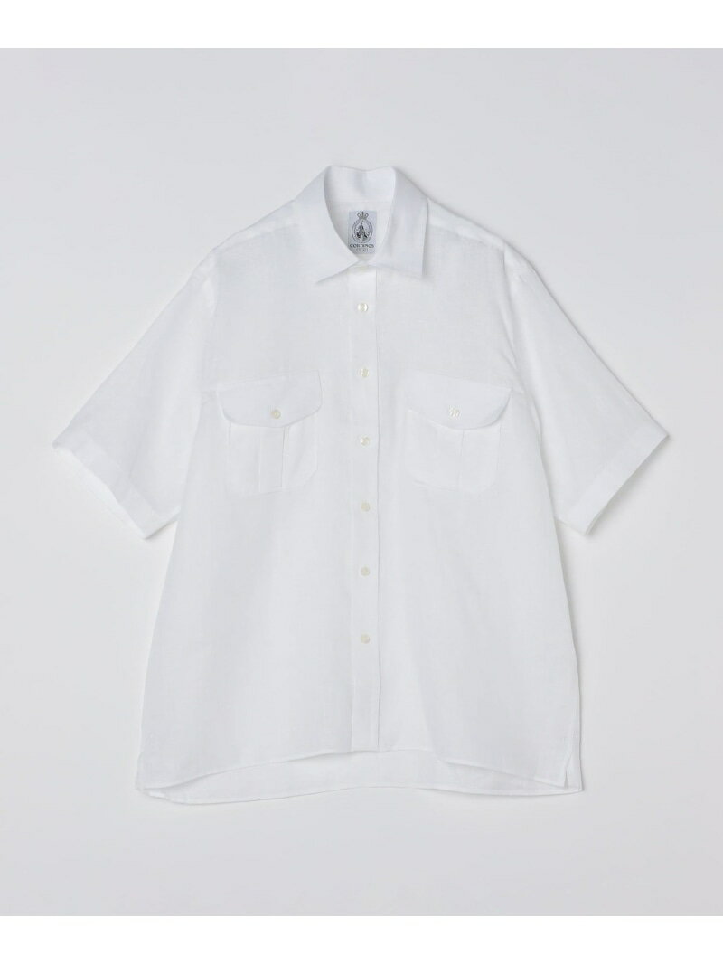 CORDINGS: リネン ショートスリーブ シャツ SHIPS MEN シップス トップス シャツ・ブラウス ブラック ホワイト【送料無料】[Rakuten Fashion]