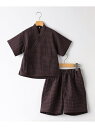 SHIPS KIDS:90cm /<吸水速乾>幾何柄 甚平 SHIPS KIDS シップス 着物・浴衣・和装小物 浴衣 ブラウン【送料無料】[Rakuten F...