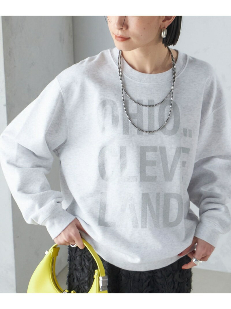 【SHIPS別注】Odub:＜手洗い可能＞メタリック ロゴ スウェット 24SS ◇ SHIPS WOMEN シップス トップス スウェット・トレーナー グレー ブラウン【送料無料】[Rakuten Fashion]