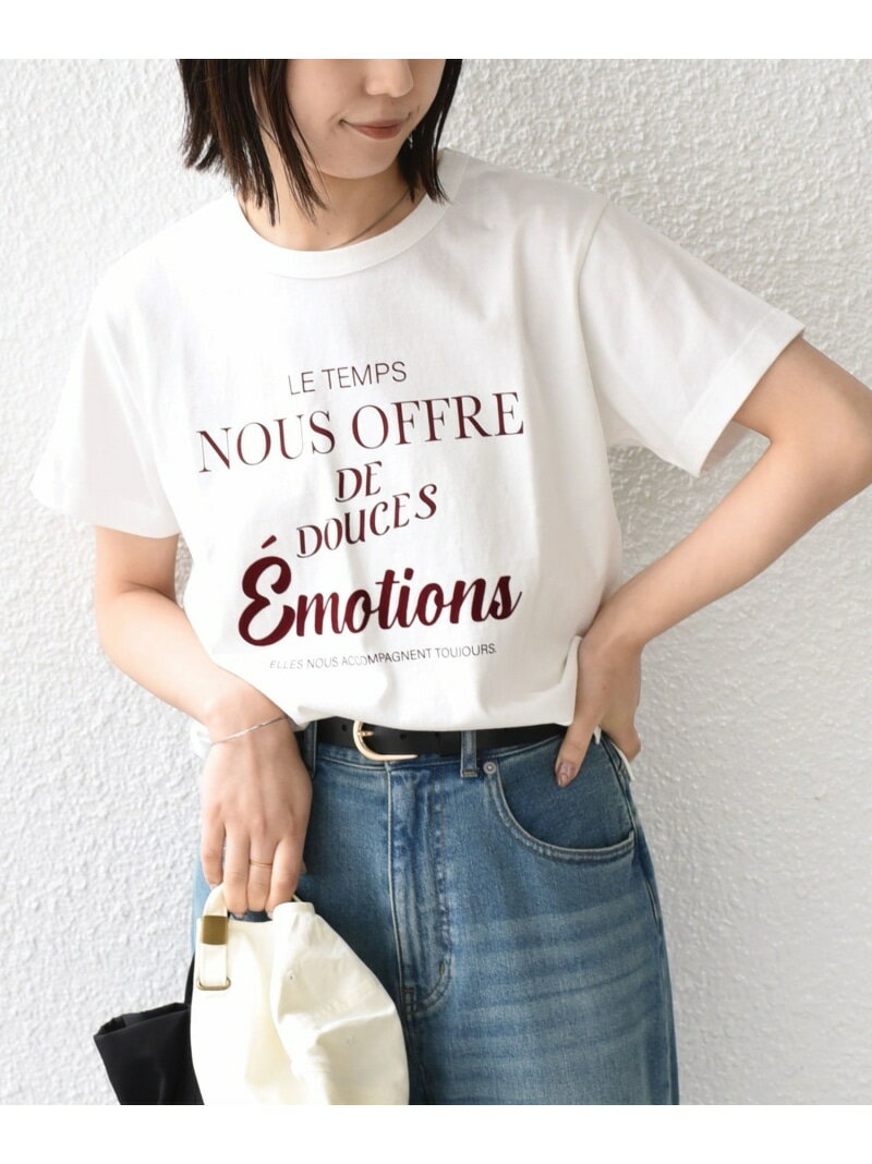 Rakuten - SHIPS Colors:＜洗濯機可能＞フロッキー コンビ プリント TEE◇ SHIPS Colors シップス トップス カットソー・Tシャツ ネイビー ブラウン ホワイト[Rakuten Fashion]