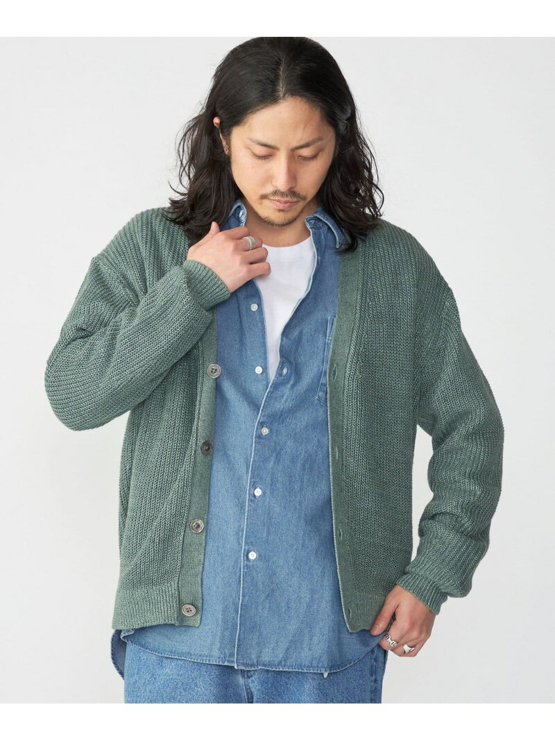 【SALE／30%OFF】SHIPS: 9GG サンフェード リネン Vネック カーディガン SHIPS MEN シップス トップス ..