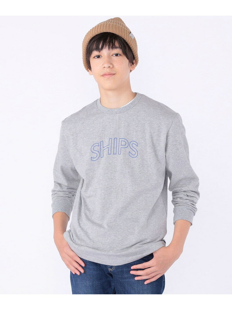【WEB限定】SHIPS KIDS:100~160cm / SHIPS ラウンド プリント ロゴ ロングスリーブ...