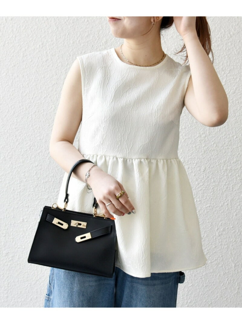 【SALE／30%OFF】SHIPS any:＜洗濯機可能＞サテン ジャカード ノースリ ペプラム リボン ブラウス SHIPS any シップス トップス シャツ・ブラウス ホワイト ブラック【RBA_E】【送料無料】[Rakuten Fashion]のサムネイル